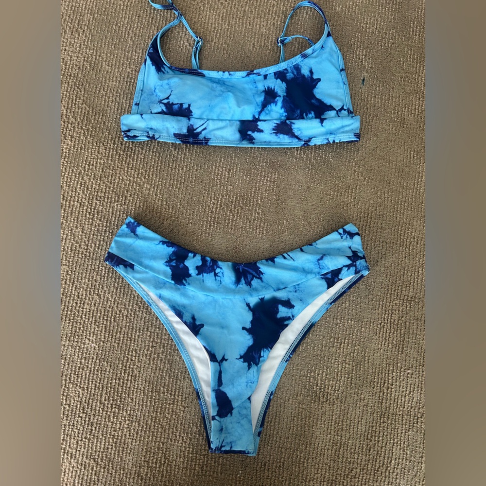 Blue Tie-Dye Bikini Set